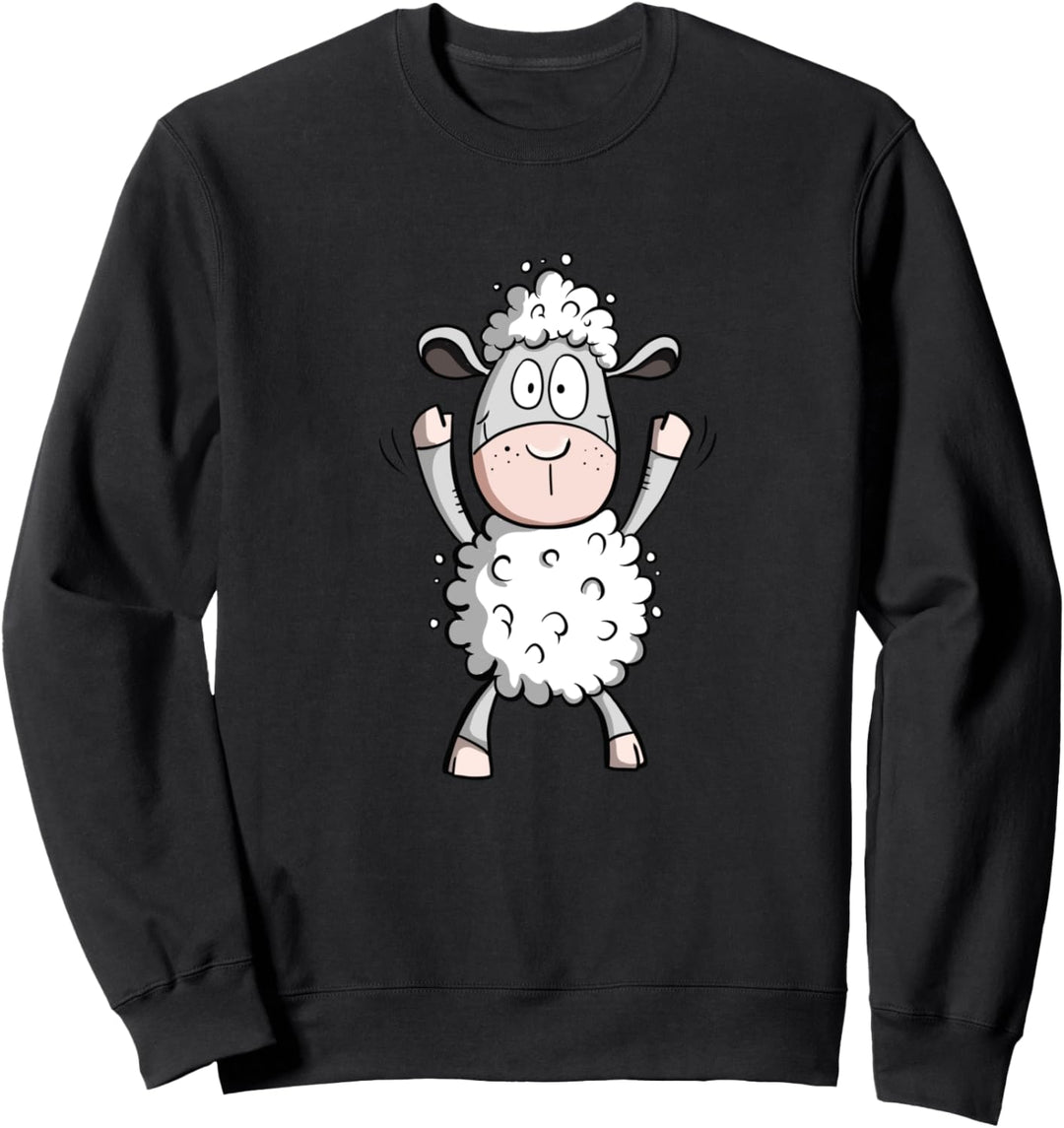 Happy Schaf I Wollschaf Fun Schafe Tiermotiv Sweatshirt