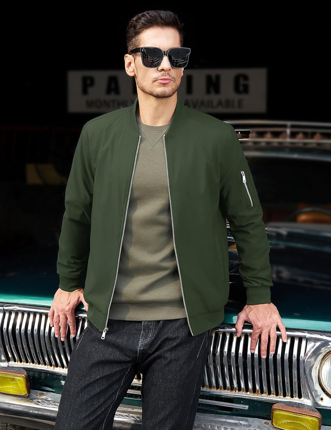 MAGCOMSEN Blouson Herren Jacke Leichte Bomberjacke Winddichte Übergangsjacke Freizeit Fliegerjacke m