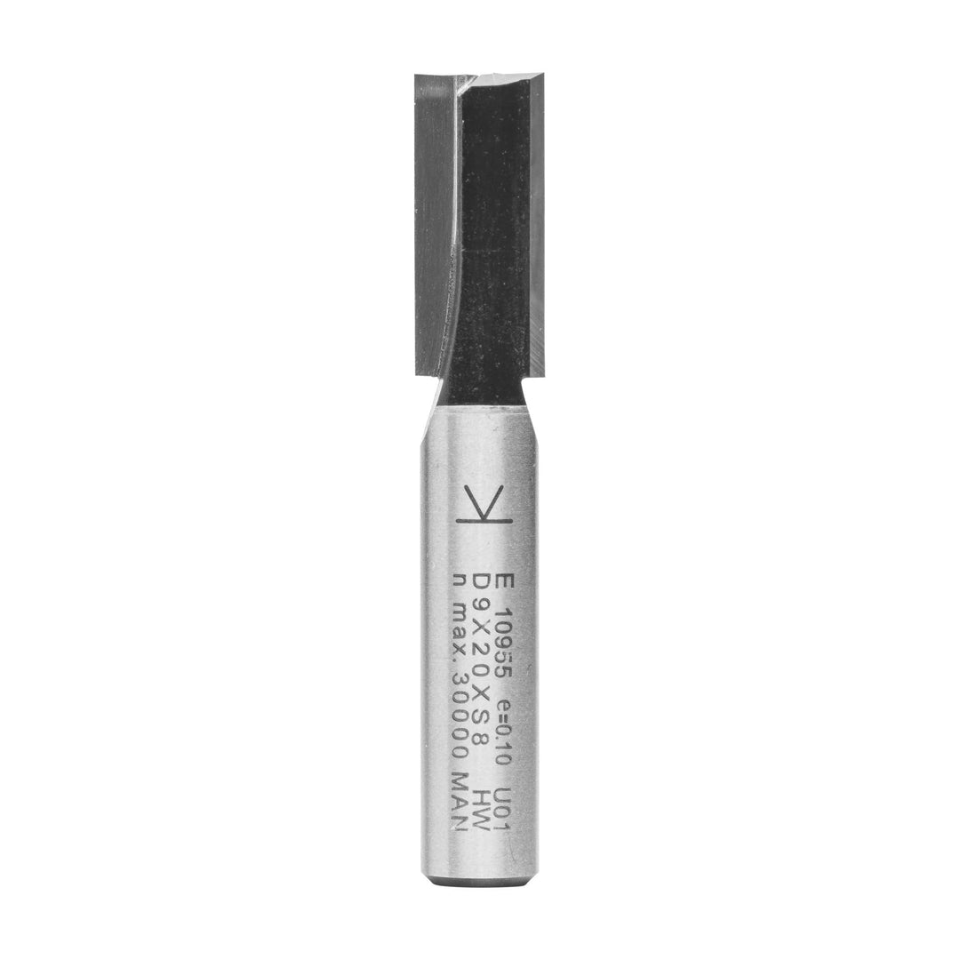 ENT 10955 Nutfräser HW, Schaft (S) 8 mm, Durchmesser (D) 9 mm, NL 20 mm, SL 32 mm, GL 55 mm, mit Har