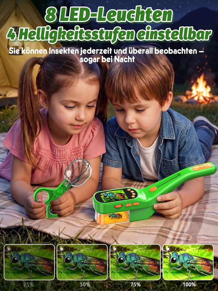 Acoath Insektenfänger 2,4-Zoll Mikroskop, Entdecker Set für Kinder ab 5 Grün, Grün