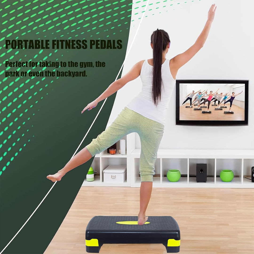 Steppbrett Fitness Aerobic Stepper Höhenverstellbar Step Bench mit 2 Stufen (10/15cm), Hometrainer F