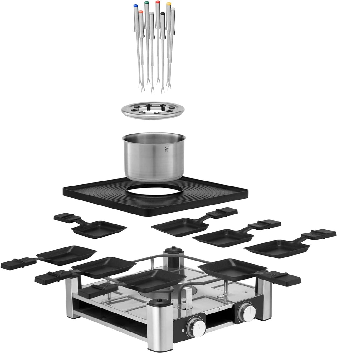 WMF Lumero 3in1 Gourmet Station für 8 Personen, Raclette Grill Fondue, elektrisch, Temperaturregulie