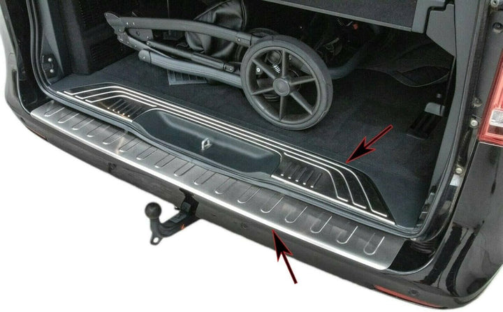 Ladekantenschutz Edelstahl MATT kompatibel für MERCEDES VITO V-KLASSE W447 INNEN AUSSEN | premium Qu