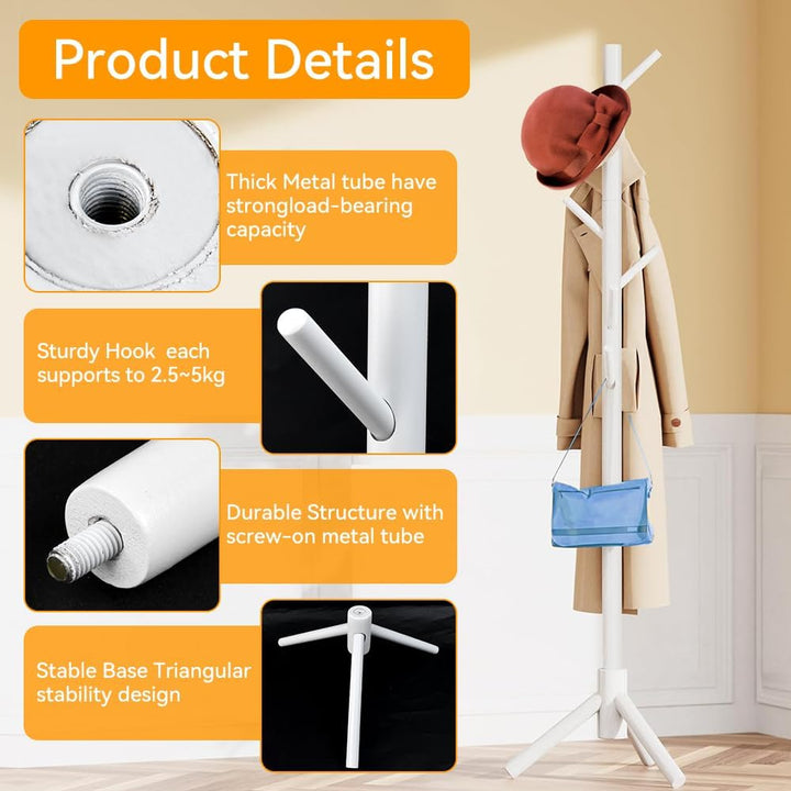 Kleiderständer Stehend Weiss holz Stehender Garderobenständer Clothes Rack Massivholz Jackenständer