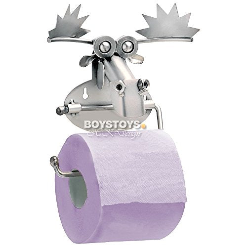 STEEMO Schraubenmännchen Toilettenpapierhalter Elch Kunsthandwerk - Klopapierhalter Wandmontage, Sta