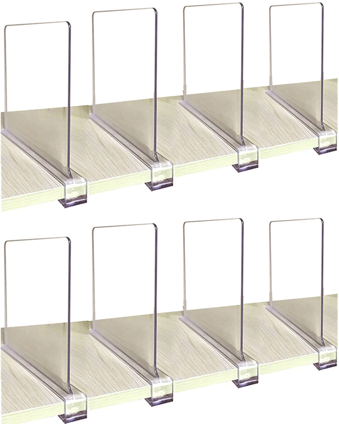 CY Craft Regalteiler für Schränke, 8 Stück, transparente Acryl-Regalteiler für Holzregale und Kleide