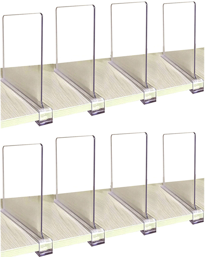 CY Craft Regalteiler für Schränke, 8 Stück, transparente Acryl-Regalteiler für Holzregale und Kleide