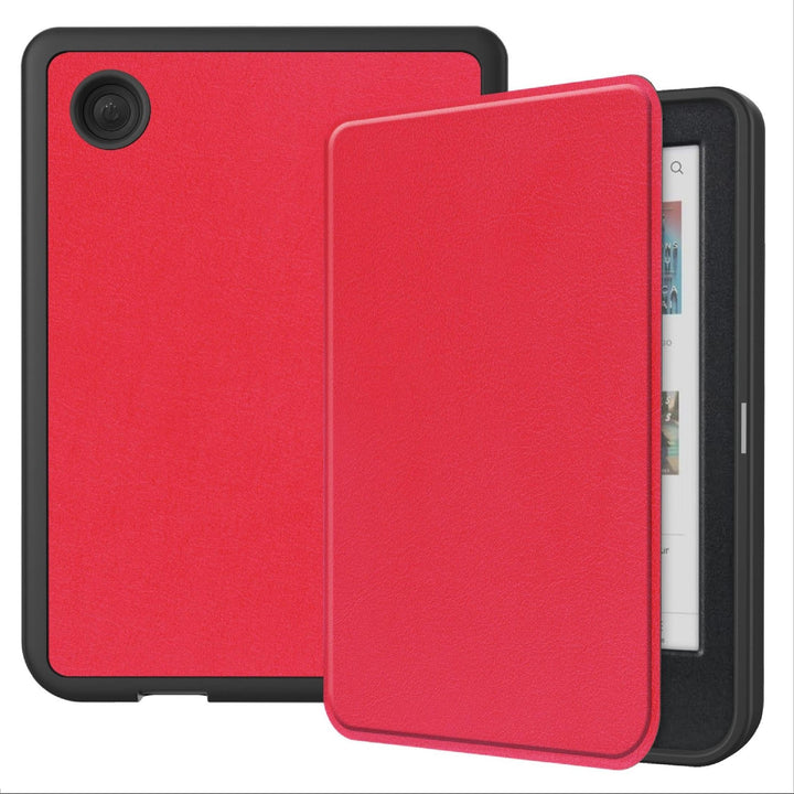 GIOPUEY Hülle Kompatibel mit Kobo Clara Colour/Clara BW, Flip Case, PU Leder + Weiches TPU Hülle, Au