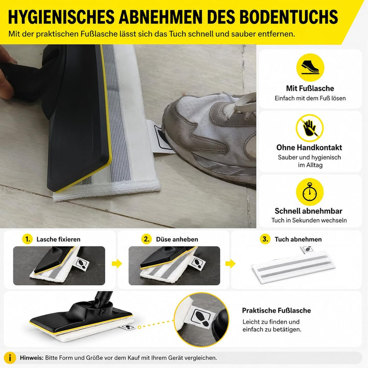 3 Stück Bodendüsenset Zubehör für Kärcher SC2 SC3 SC4 SC5, Ersatz Bodendüse für Kärcher EasyFix Damp