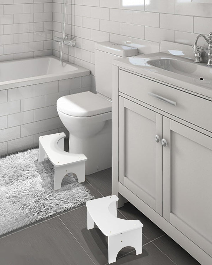 RayLove Physiologischer Toilettenhocker aus Bambus – WC-Trittbrett aus Holz – 35 Grad strapazierfähi