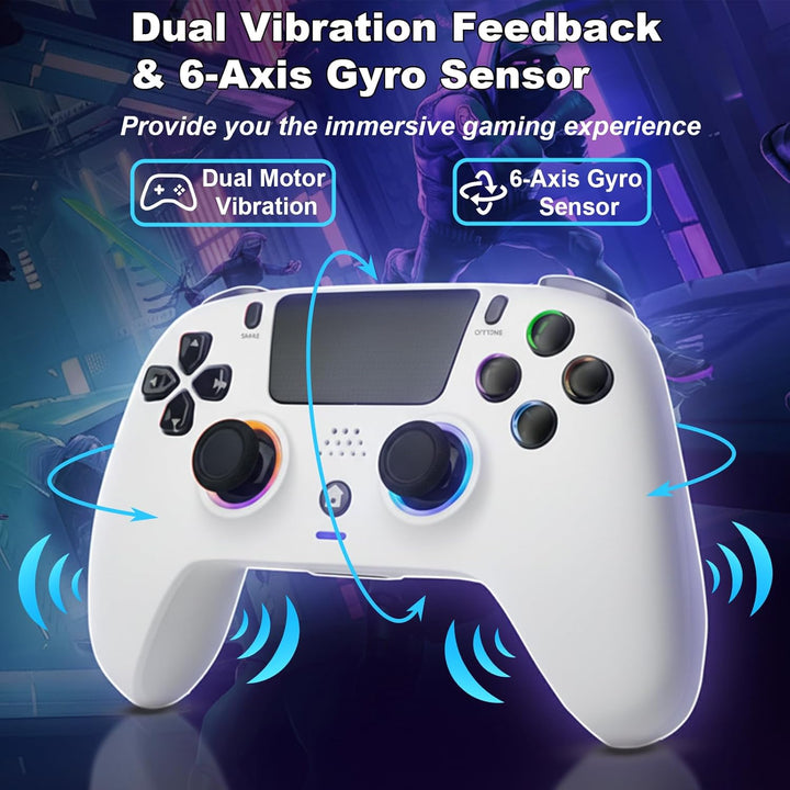 DuLingKer Wireless Controller Kompatibel für PS4/Pro/Slim, Hall Effect Controller mit Hall Joysitck/