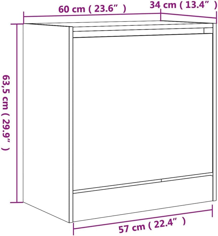 vidaXL Schuhschrank Sonoma-Eiche 60x34x63,5 cm Holzwerkstoff 60 x 34 x 63.5 cm Sonoma Eiche, 60 x 34