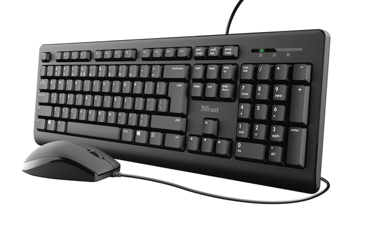 Trust Taro Kabelgebundene Tastatur und Maus Set - QWERTY UK-Layout, Tastatur in voller Grösse, ausla