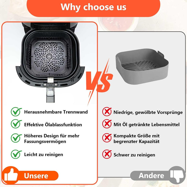 21CM Airfryer Silikonform Zubehör für Philips 6,2L/7,2L, Ninja PRO 4,7L AF140EU/MAX PRO 6,2 L AF180E