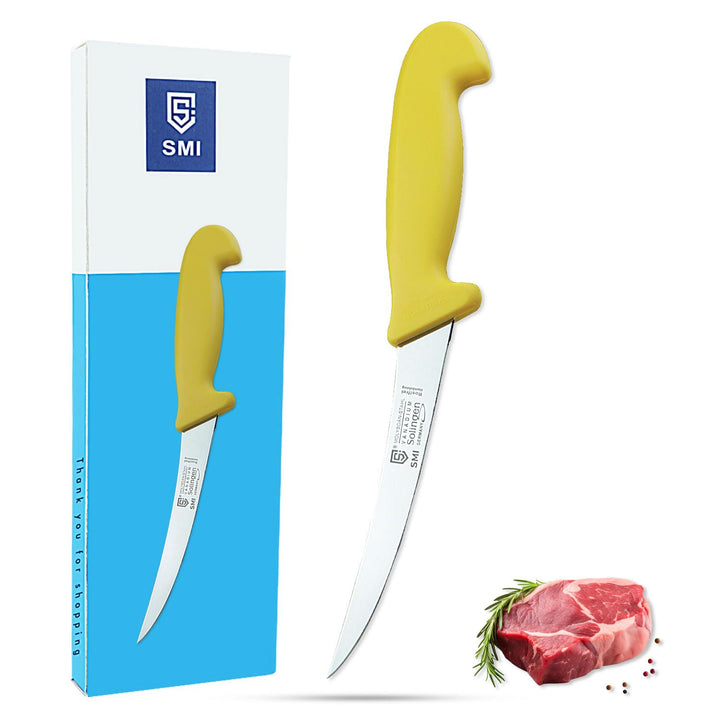 SMI Solingen Ausbeinmesser gebogen Flexibel 6 Zoll Fleischmesser Metzgermesser premium Qualität Deut