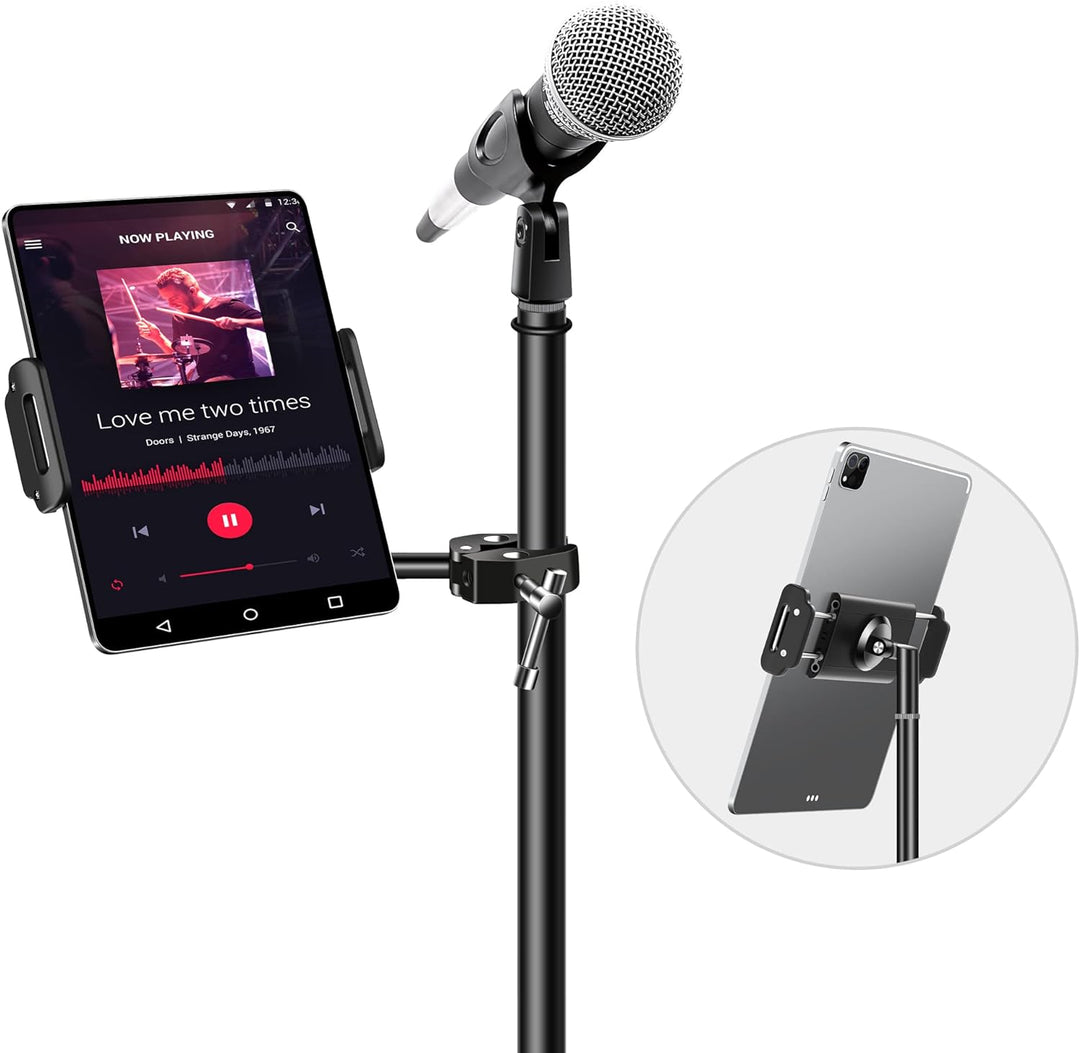 elitehood Neueste Aluminium iPad Halterung Mikrofonständer, Seite Tablet Halter Mic Ständer, Verstel