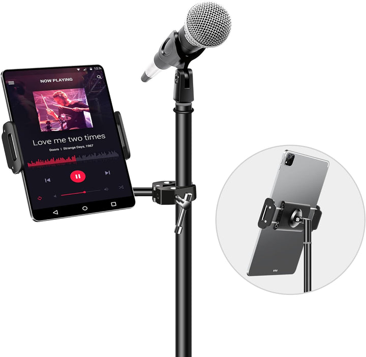 elitehood Neueste Aluminium iPad Halterung Mikrofonständer, Seite Tablet Halter Mic Ständer, Verstel