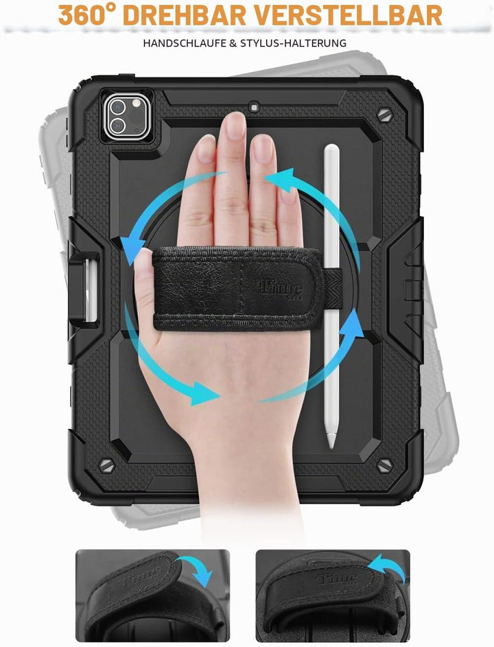 Timecity Hülle für iPad Pro 12.9 Zoll (6./5./4./3. Generation 2022/2021/2020/2018) Stossfeste Schutz