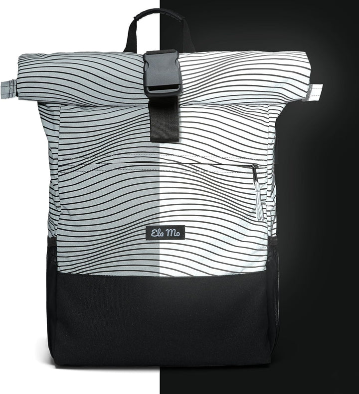 Ela Mo Rucksack Damen - Rolltop schön u. durchdacht - Laptop Rucksäcke für Frauen - Anti Diebstahl T