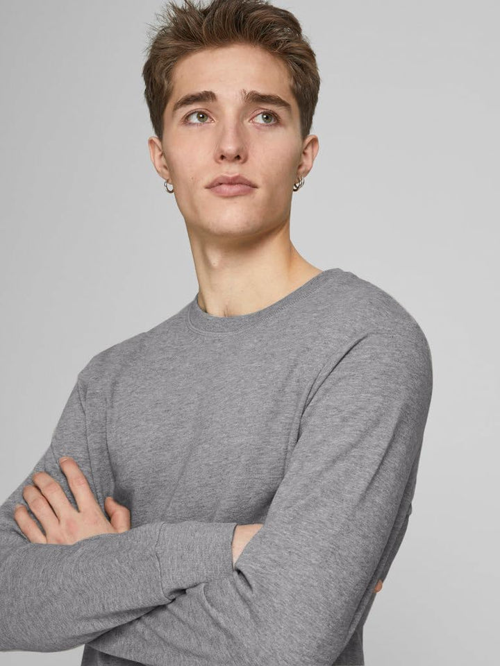 JACK &amp; JONES Mens Basic Crew Neck XS Grau (Medium Grey Melange/Reg Fit), XS Grau (Medium Grey Melang