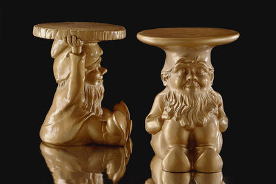 Kartell 883195 Gartenzwerg-Hocker Gnome Attila, gold, 40 x 44 x 40 cm, Attila