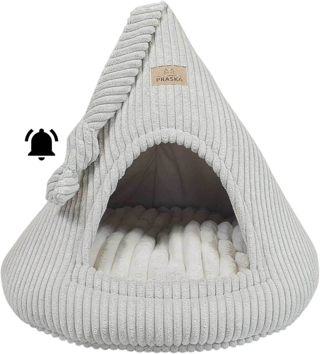 PRASKA Katzenhöhle mit verstecktem Spielzeug Handcraft - Katzenbett für Grosse Katzen - Rattle Cap K