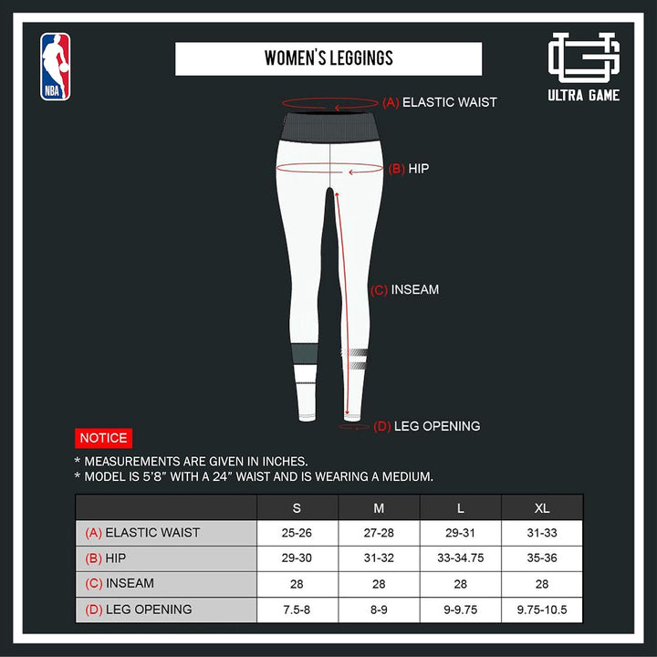 Ultra Game NBA Damen Leggings Perimeter Fitness Sport Yoga Hose New York Knicks L Schwarz, New York