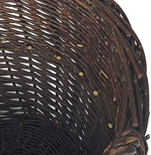 WEIDENPROFI Weidenkorb, Erntekorb aus Weide, rund mit Henkel, ca. Ø 50 cm x 33 cm hoch, Ø 50 cm x 33