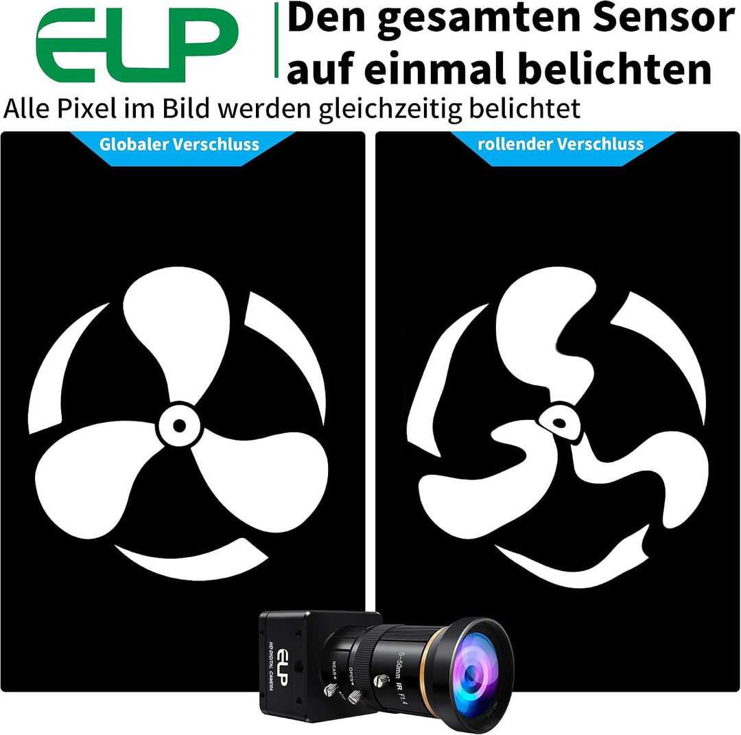 G ELP Hochgeschwindigkeit Global Shutter USB3.0 Manuelle Zoom Kamera, 720P/200fps, 1200P/120fps, USB