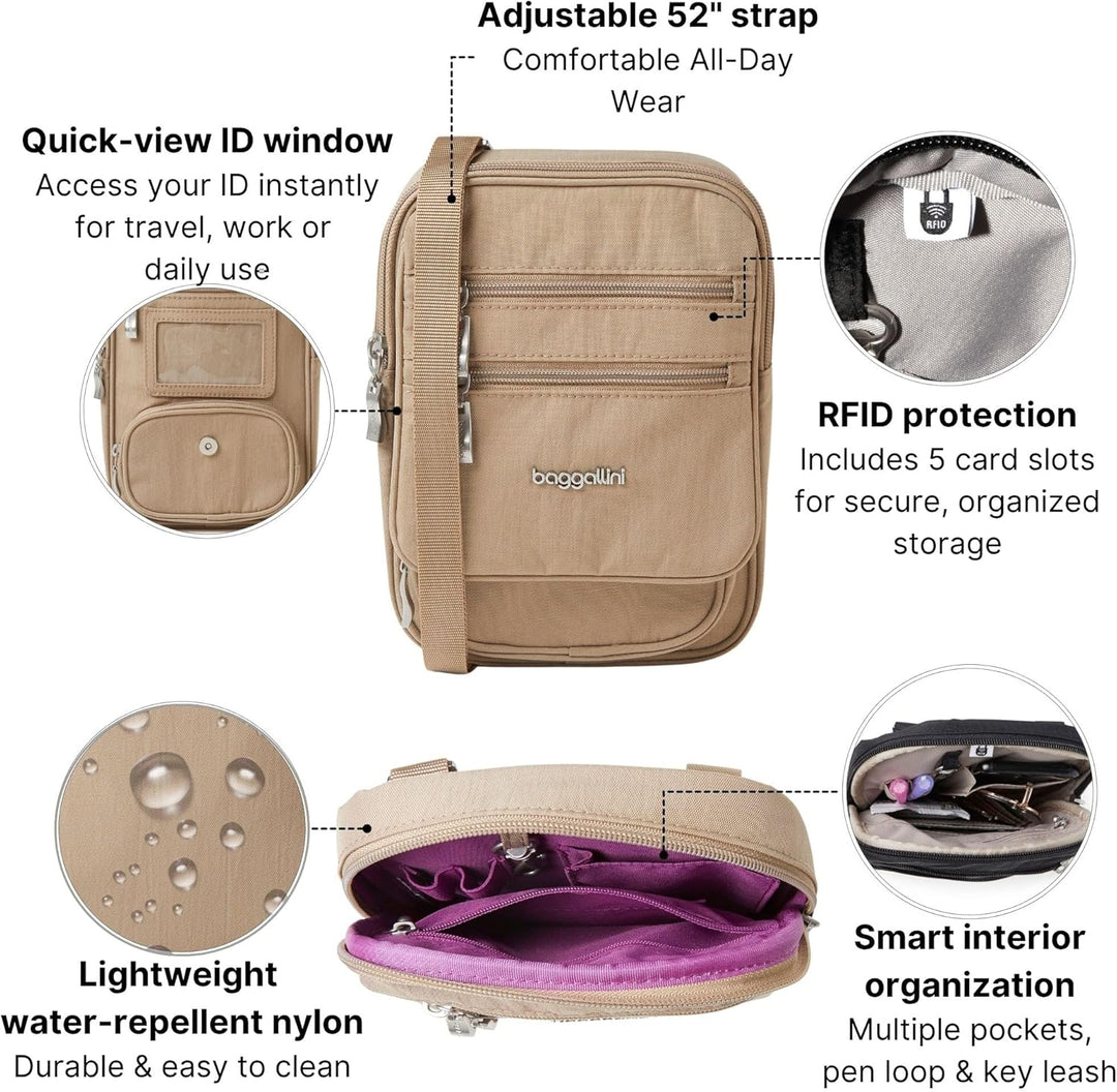 Baggallini RFID Journey Crossbody Strand, Strand