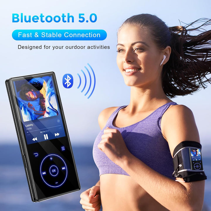 64GB MP3 Player mit Bluetooth MP3-Player mit Eingebauter HD Lautsprecher 450mAh Akku HiFi Sound Funk