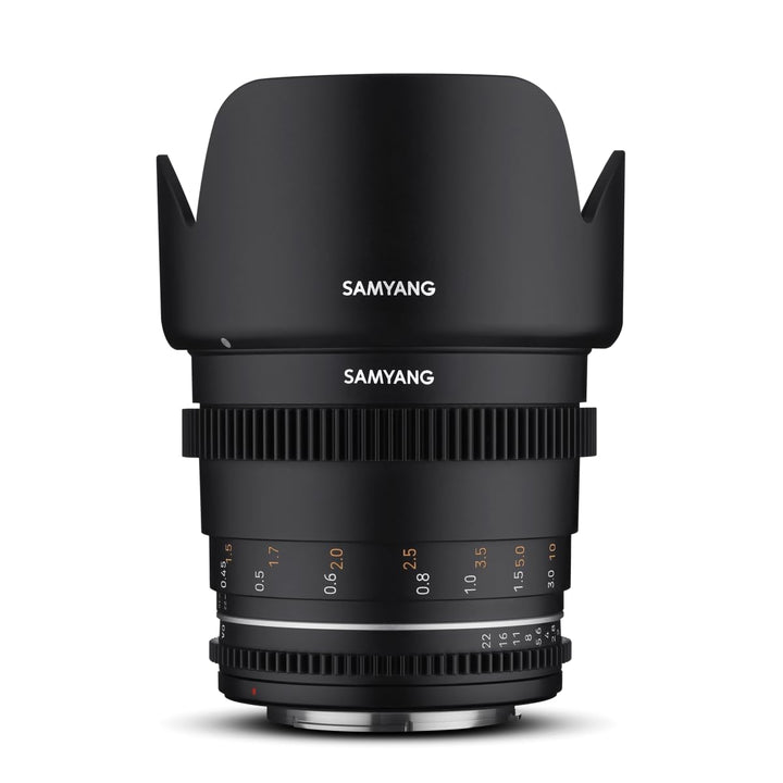 Samyang MF 50mm T1,5 VDSLR MK2 Canon RF – lichtstarkes T1,5 Normal Cine- und Video Objektiv für Cano