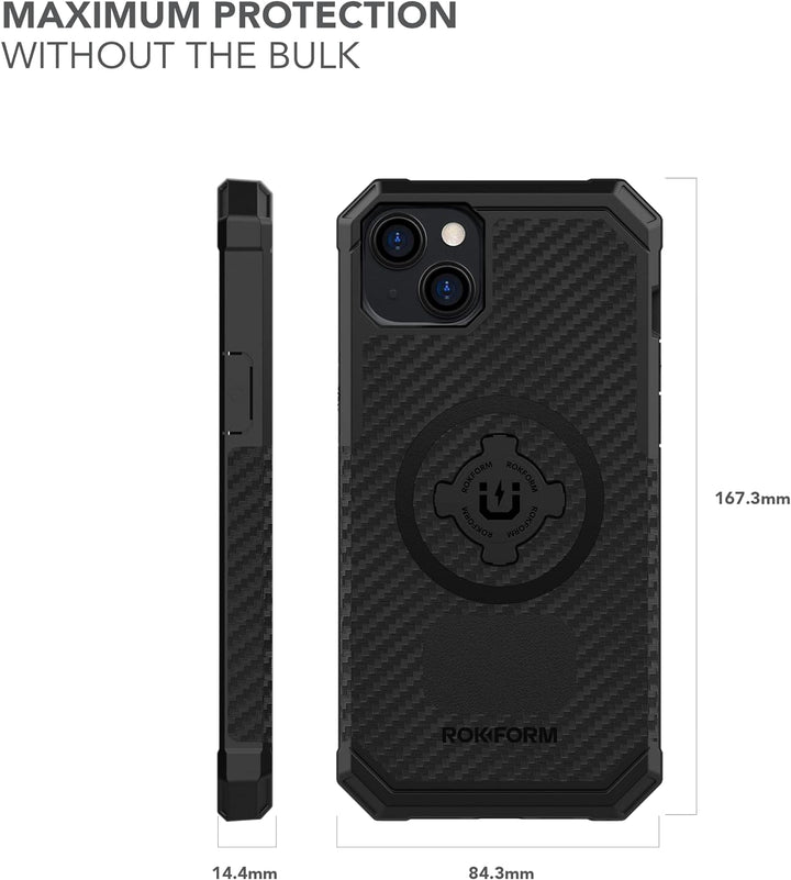 Rokform - iPhone 14 Plus Hülle, Rugged Serie, magnetisch + MagSafe kompatibel, iPhone Cover mit RokL