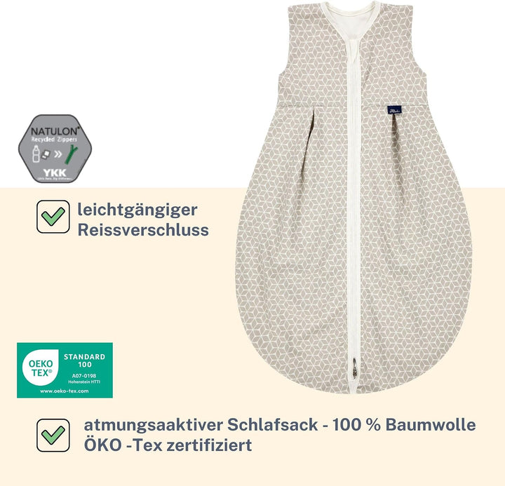 Alvi Schlafsack Baby Mäxchen light I leichter Babyschlafsack ärmellos I Sommerschlafsack Jungen und
