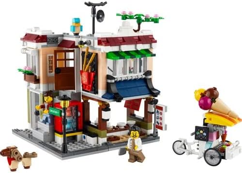 LEGO 31131 Creator Nudelladen, Fahrradladen und Spielhalle, 3in1 Konstruktionsspielzeug mit Zubehör
