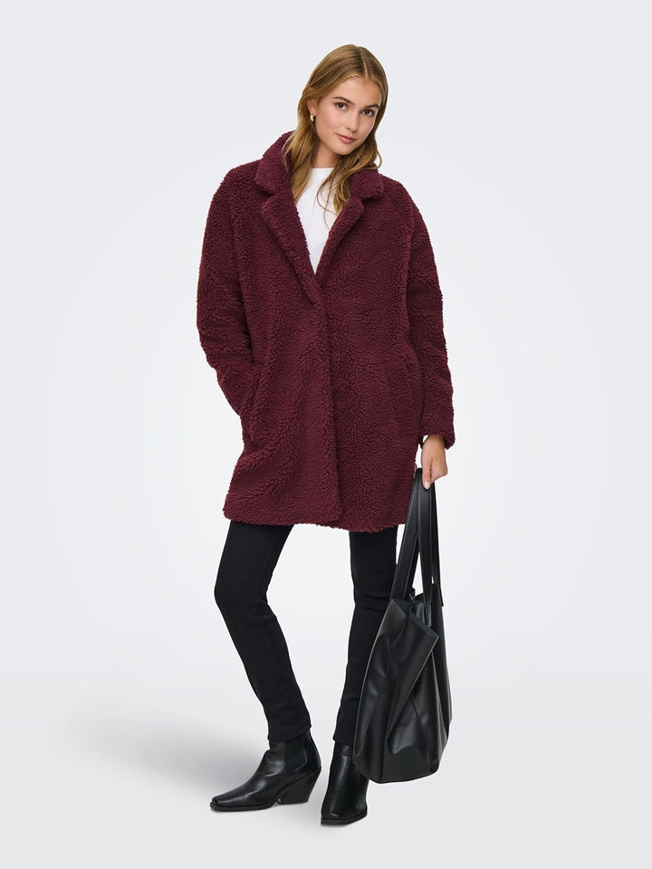 ONLY Female Teddyfell Mantel ONLNEWAURELIA Teddyfell Mantel XS Port Royale, XS Port Royale