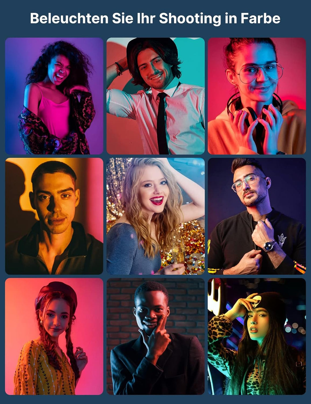 Video Licht RGB, ULANZI VL49 LED Videoleuchte mit 2000 mAh Akku, Kamera Licht Klein Dimmbare 2500K-9