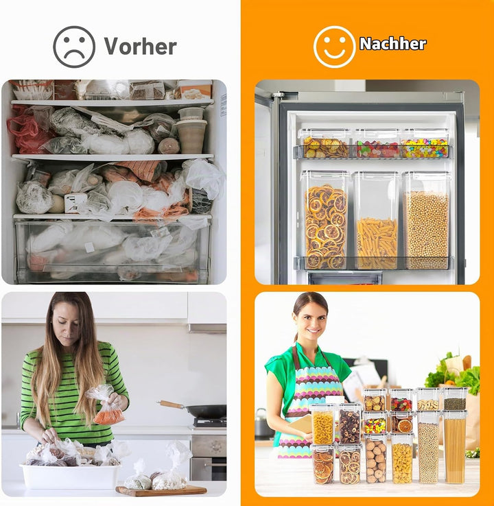 FoiiLiio 2L Vorratsdosen Luftdicht 6er Set, Müsli Schüttdose &amp; Frischhaltedosen, BPA frei Kunststoff