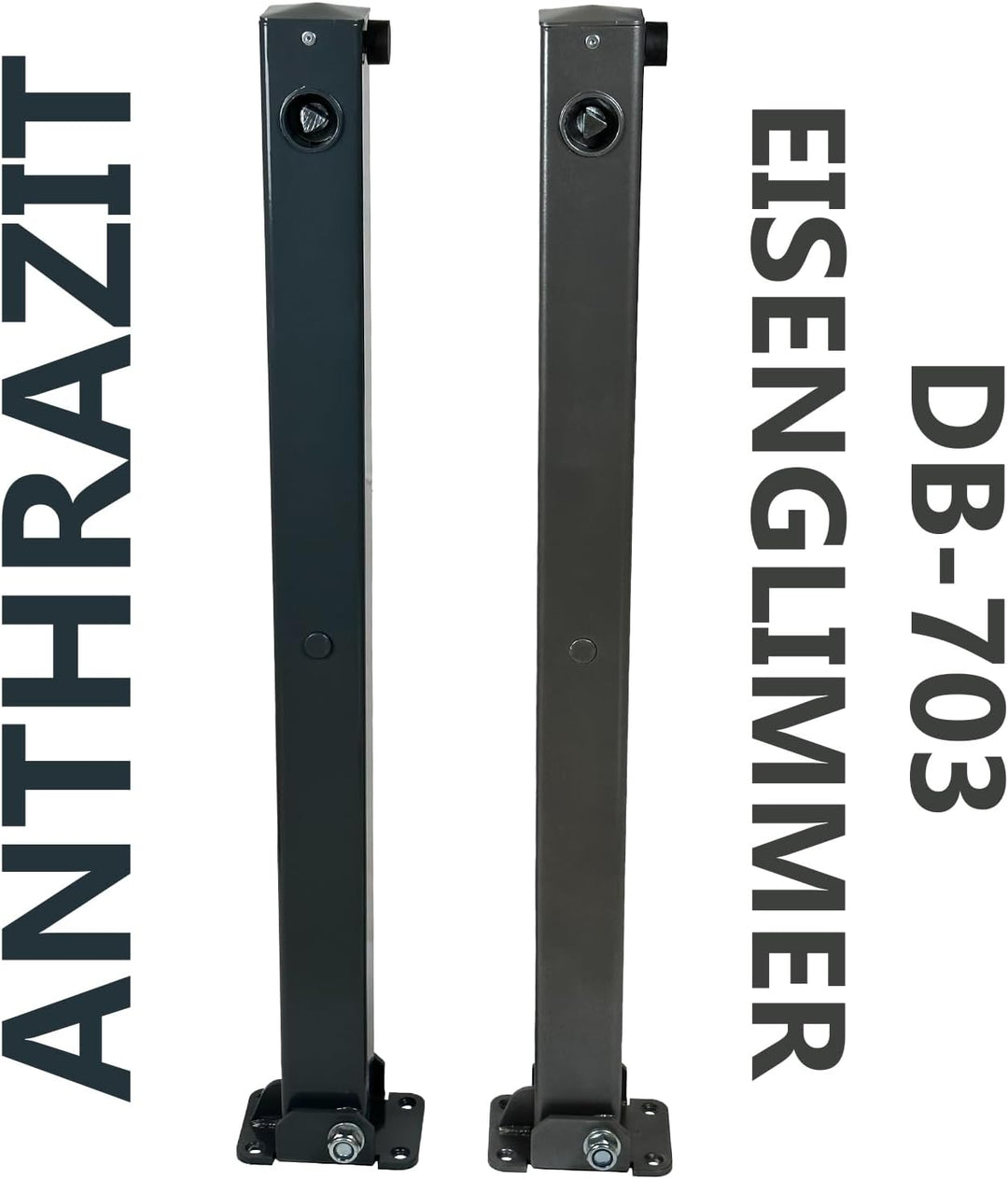 UvV Absperrpfosten 900mm Hoch - 70x70mm Vierkantrohr, Umlegbar mit Dreikantverschluss, Poller, Parkp