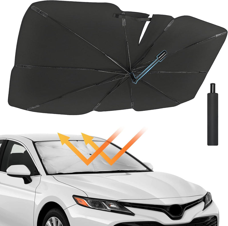 JOYTUTUS Sonnenschutz Auto Frontscheibe, [2024 Upgrade] 360°Drehbar Windschutzscheibe Sonnenschutz m