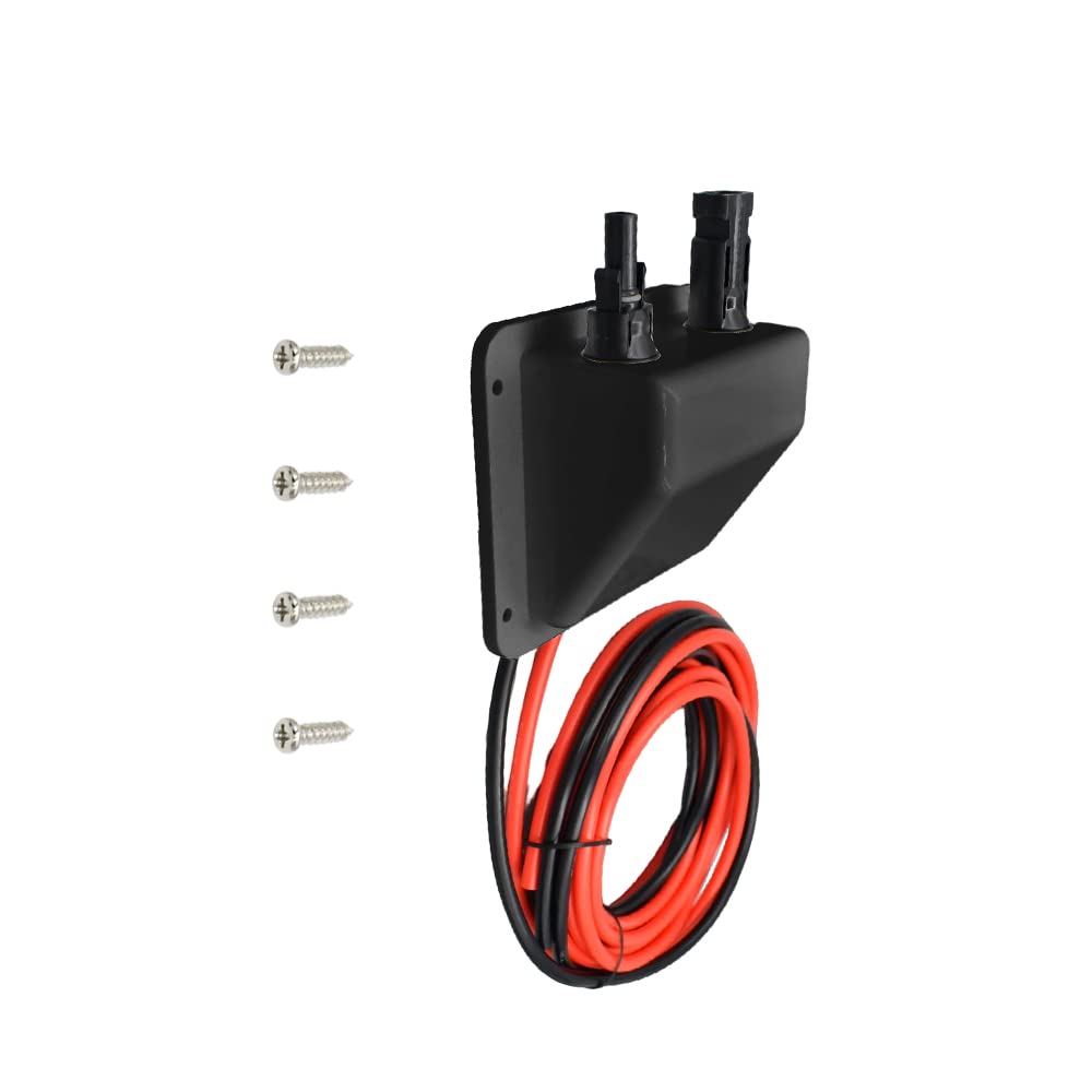 Sayhome ABS Double Solar Kabeleinführung Gehäuse mit 10ft 10awg weichem Kupferkabel, für Wohnmobil,