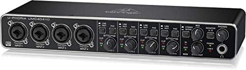 Behringer U-PHORIA UMC404HD Audiophiles 4x4, 24-Bit/192 kHz USB-Audio/MIDI-Interface mit Midas-Mikro