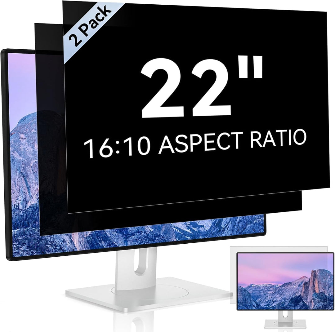 PUSOKEI 22 Zoll Computer Privatsphäre Bildschirm für 16:10 Seitenverhältnis, 2 Pack Anti-Blend Blue