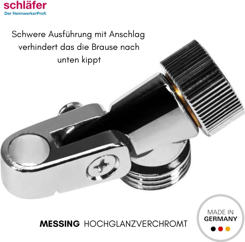 Schläfer 8122013 | Handbrausehalter 1/2" Metall, Halterung für schwenkbare Handbrausehalterung, Schw