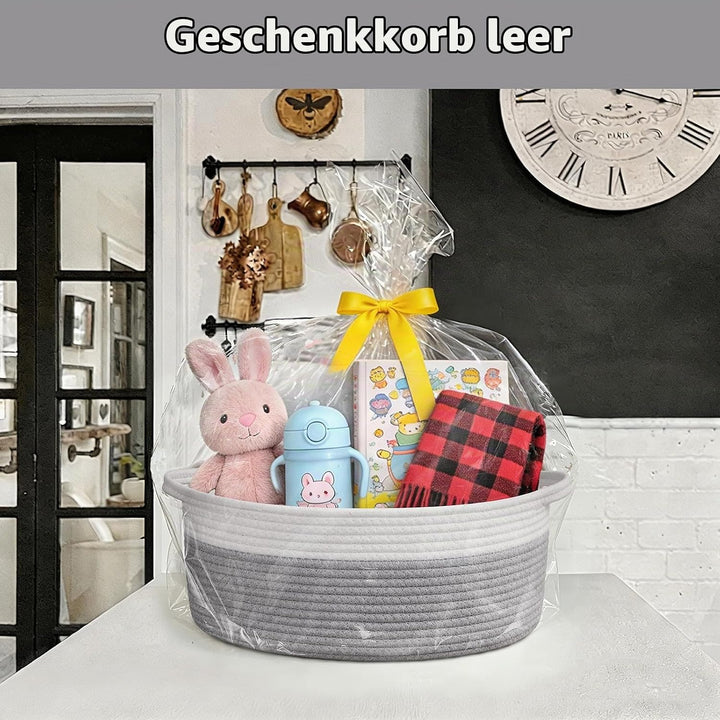 TIMEYARD Seilkörbe für Geschenke Leere, Dekorative Aufbewahrungskörbe für Kinderzimmer, Geflochtener