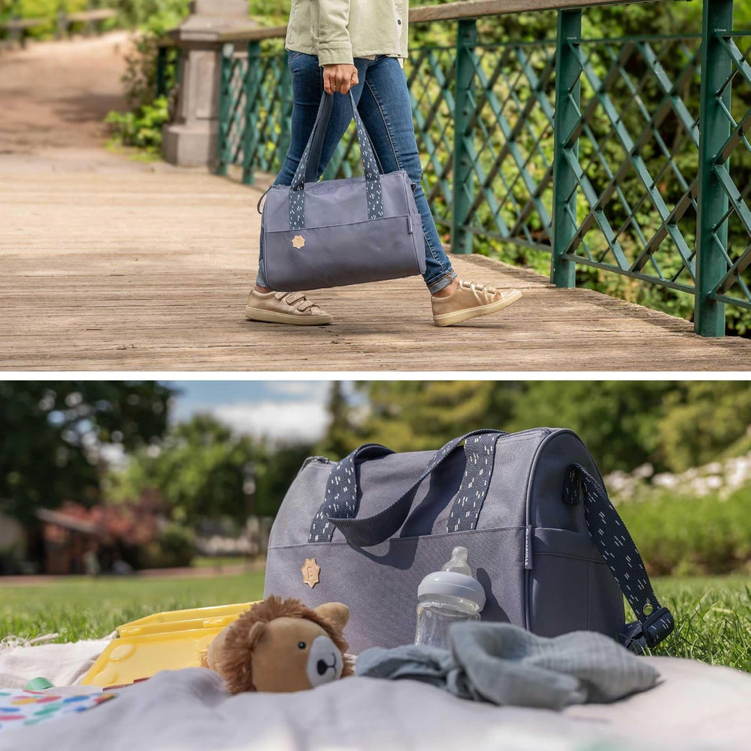 Badabulle Wickeltasche Pocketstyle - Kinderwagentasche inklusive Wickelzubehör Blau, Blau