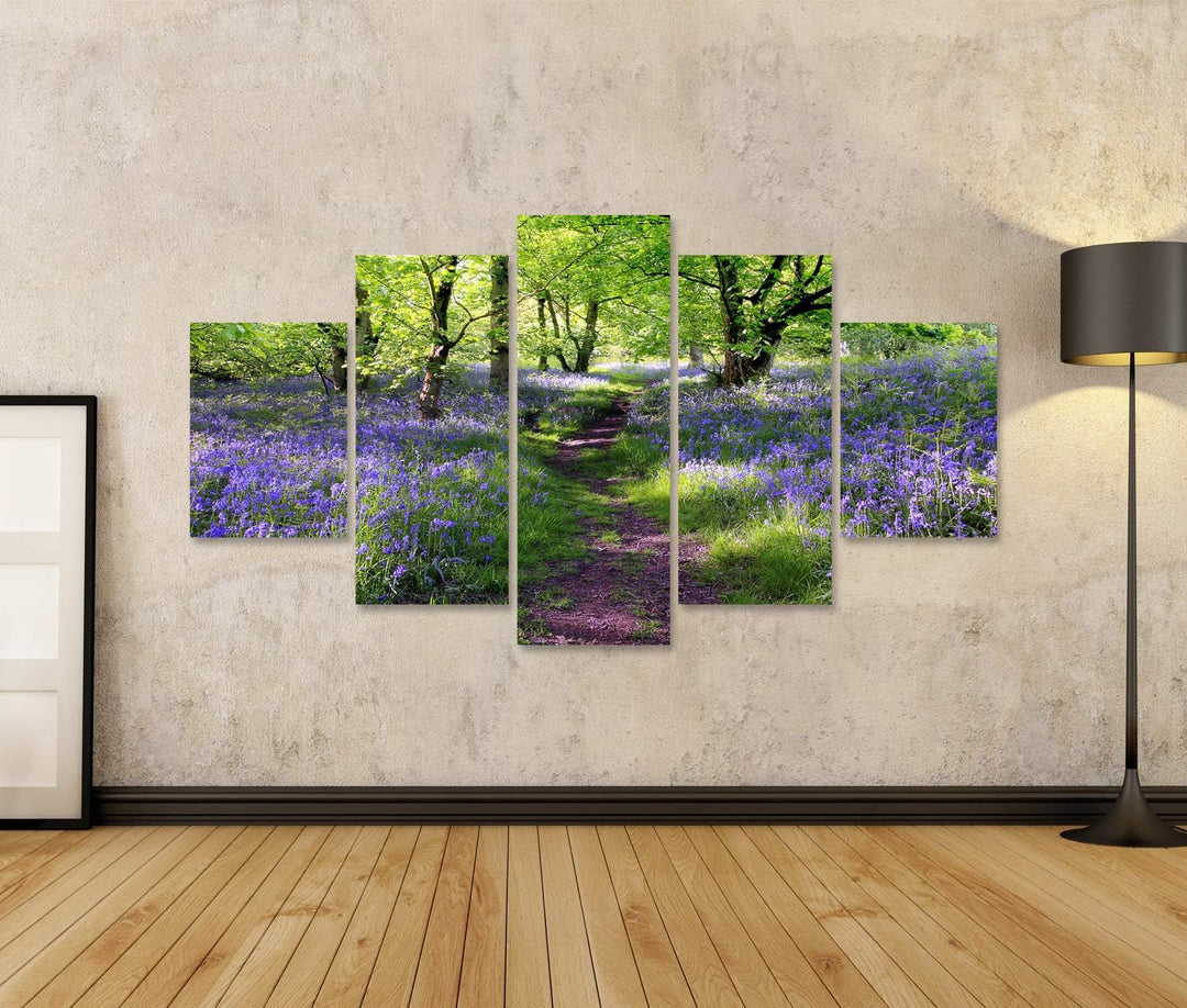 islandburner Bild auf Leinwand Blaue Glocken Gesamtstruktur In Schottland Wandbild Poster Kunstdruck
