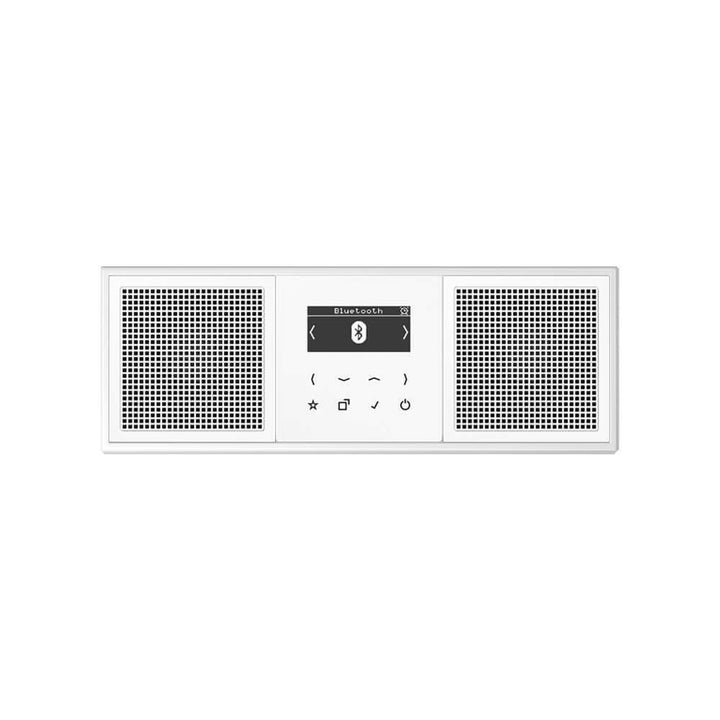 Jung Smart Radio DAB Bluetooth Komplett-Set Serie LS Weiss mit 2 Lautsprechern DABLS2BTWW und 3-Fach