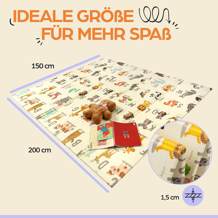 Baby-Spielmatte, faltbar, sensorisch, wasserdicht, ungiftig, wendbar. Vielseitige Matte, perfekt zum
