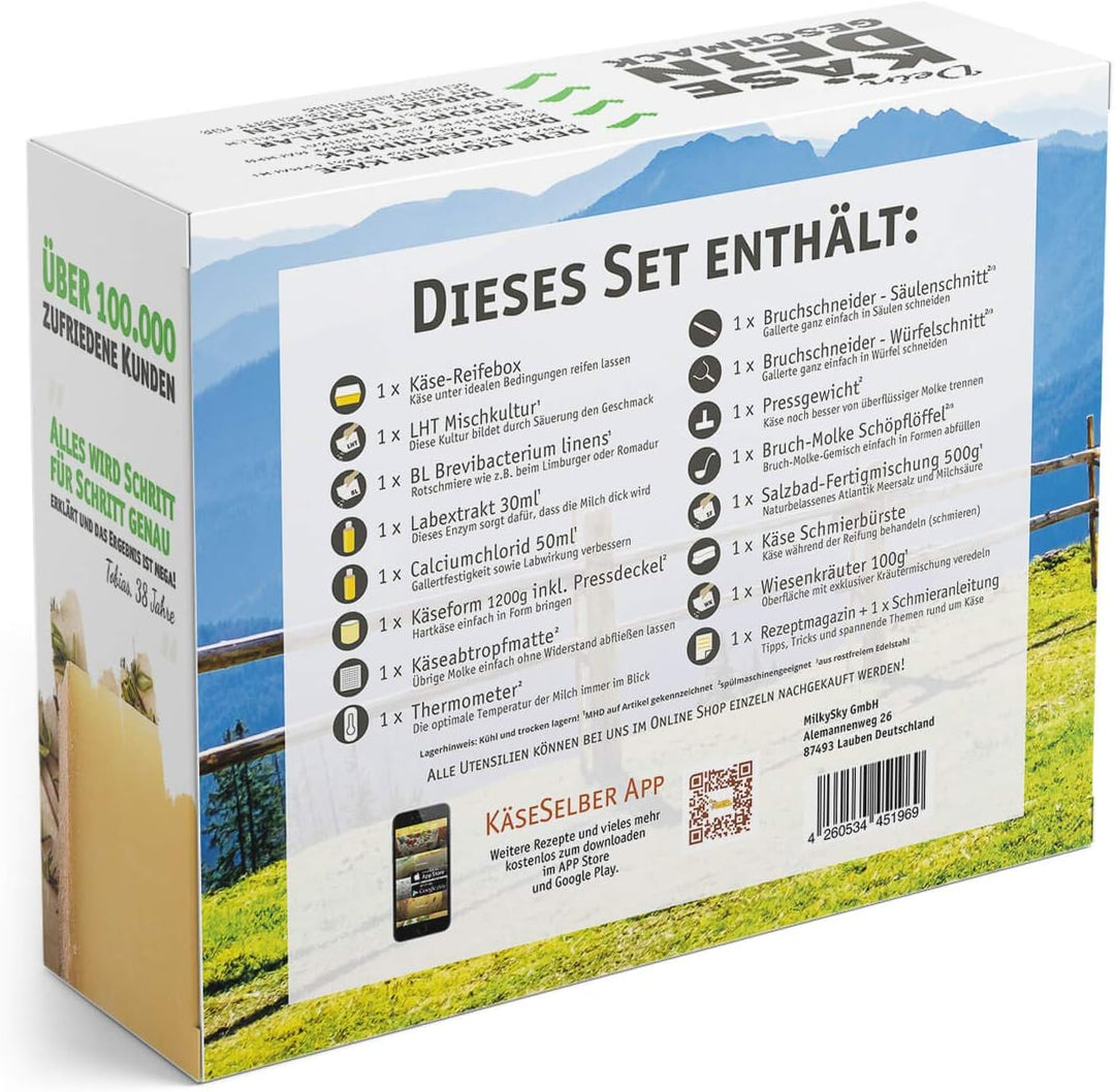 Käse selber Machen - Hartkäse (Bergkäse) selber Machen Set; Traditionelle Käseherstellung